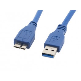 Cable usb lanberg 3.0 macho - micro usb macho 0.5m azul