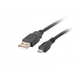 Cable usb lanberg 2.0 macho - micro usb macho 0.3m negro