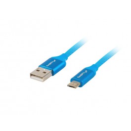 Cable usb lanberg 2.0 macho -  micro usb macho quick charge 3.0 3m azul