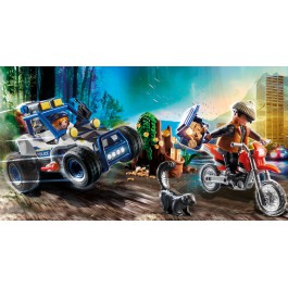 Playmobil ciudad vehiculo todoterreno de policia persecucion del ladron de tesoros