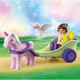 Playmobil 1.2.3 carruaje unicornio con hada