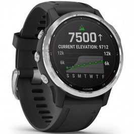 Reloj smartwatch garmin fenix 6s solar plata - negro f. cardiaca - barometro - gps - glonass - 42mm - bt - wifi
