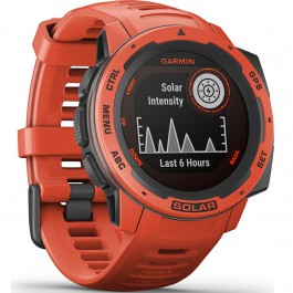 Reloj smartwatch garmin instinct solar rojo f.cardiaca - gps - 45mm - solar - acelerometro - bt - 10 atm