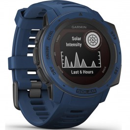Reloj smartwatch garmin instinct solar azul f.cardiaca - gps - 45mm - solar - acelerometro - bt - 10 atm