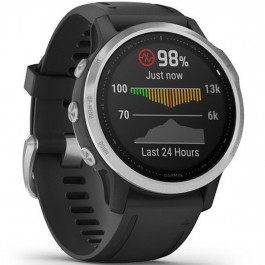 Reloj smartwatch garmin fenix 6s plata - negro