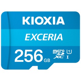 Tarjeta memoria micro secure digital sd kioxia 256gb exceria uhs - i c10 r100 con adaptador