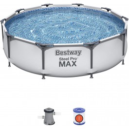 Bestway 56416 -  piscina desmontable tubular steel pro max 366x76 cm depuradora de cartucho 1.249 litros - hora