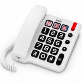 Telefono fijo spc comfort numbers blanco manos libres -  teclas grandes -  tecla r - 10 memo.indire