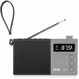Radio despertador spc jetty max negro pantalla led -  reloj -  alarma -  fm -  50 emisoras -  aux in