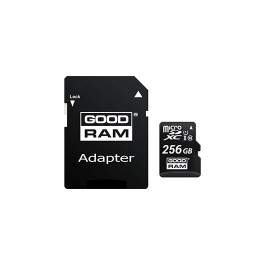 Tarjeta de memoria micro sd goodram 256gb c10 uhs - i + adaptador