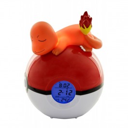 Charmander durmiendo en pokeball reloj despertador lampara led pokemon