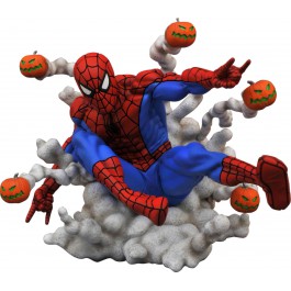 Figura diamond collection marvel spider - man spider - man con calabazas marvel comic gallery