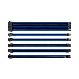 Kit extension cables thermaltake  mallados -  1x 24pin -  1x 4 4pin -  2x 6pin -  2x 8pin -  30cm - azul negro