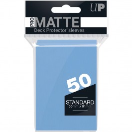 Fundas standard ultra pro matte color azul claro para cartas paquete de 50