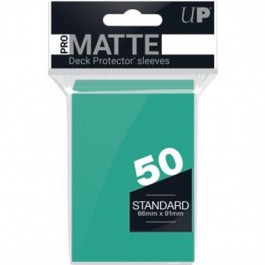 Fundas standard ultra pro matte color aqua para cartas paquete de 50