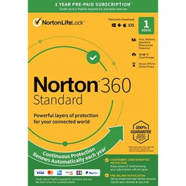Antivirus norton 360 standard 10gb español 1 usuario 1 dispositivo 1 año esd no retornable