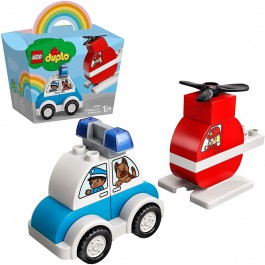 Lego duplo helicoptero bomberos y coche de policia