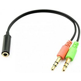 Cable conversor adaptador phoenix de audio de jack 4 pines hembra a 2 jack 3.5 (micrófono y audio)