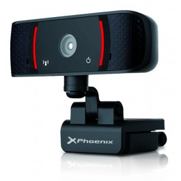 Webcam camara web usb phoenix govision full hd 1920x1080 30fps enfoque automatico rotativa 360º microfono base lista para tripo