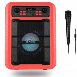 Altavoz portatil ngs roller lingo red 20w -  5pulgadas -  bluetooth -  usb -  aux -  microfono - rojo
