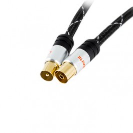 Cable silver ht high end 2 antena tv -  macho - hembra -  2.5m -  negro