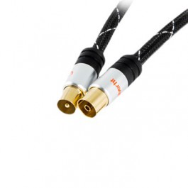 Cable silver ht high end 2 antena tv -  macho - hembra -  1.5m -  negro