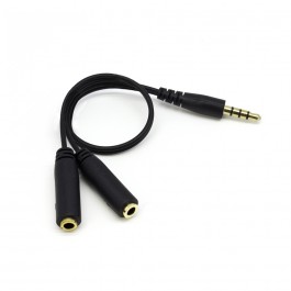 Cable conversor - adaptador  phoenix de audio - auricular  y microfono  de 2 jack 3.5 hembra a 1 jack macho de 4 pines (audio -