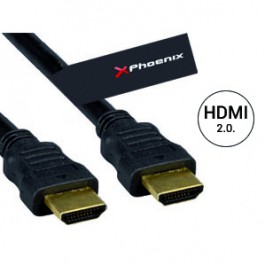 Cable hdmi version 2.0 phoenix phcablehdmi3m+ a macho a macho 3 metros conexion oro  alta velocidad ethernet  hasta 4k uhdtv 38
