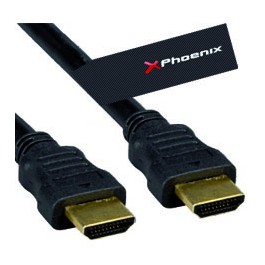 Cable hdmi version 1.4  phoenix phcablehdmi1y8m a macho a macho 1.8m conexion oro alta velocidad con ethernet - negro