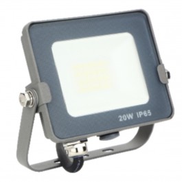 Foco proyector led silver electronics forge ips 65 20w -  5700k luz fria -  1.600lm color gris