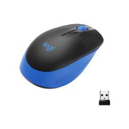 Mouse raton logitech m190 full size optico wireless inalambrico azul